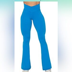 Sunzel Flare Leggings, Crossover Yoga Pants, High-Waisted and Wide Leg
